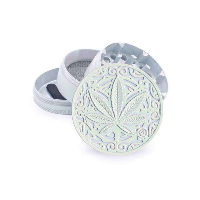 Aluminium Grinder 4 teile | Cannabisblatt (Fire-Flow) 50 mm main product photo