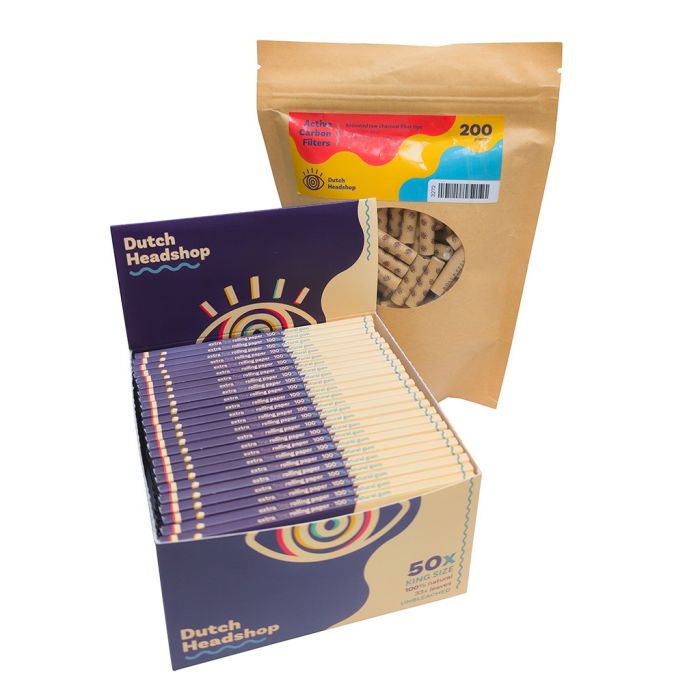Dutch-Headshop Kiste Ungebleichte King-Size Papers & Aktivkohlefilter main product photo