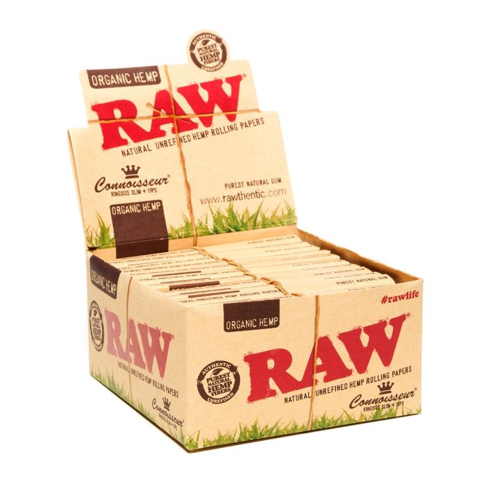 RAW Connoisseur Organic Hemp Papers und Filter Tips | King-Size Slim main product photo