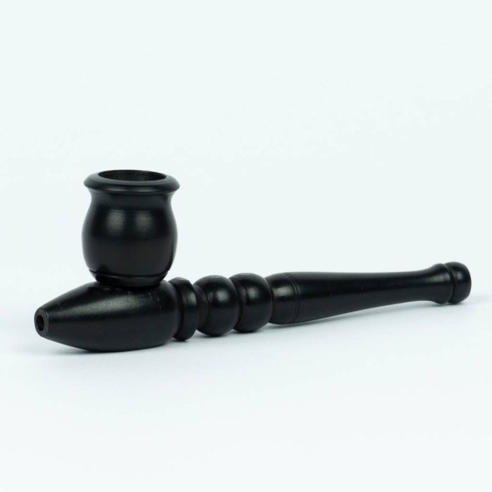 Holzpfeife Ebony Schwarz (Black Leaf) 13 cm main product photo