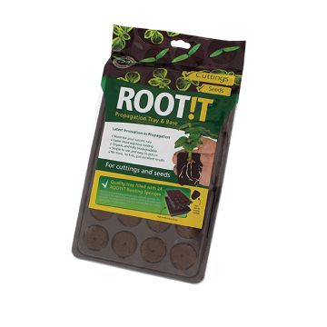 Natürliche Bewurzelungsschwämme (ROOT!T) 24 Stück mit Tablett