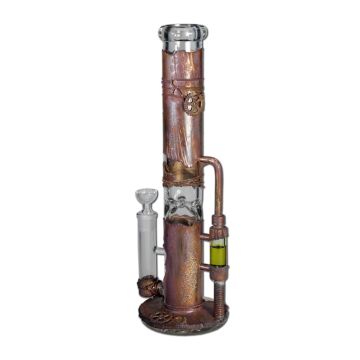 Glas Ice Bong | Copper Archimedes Reactor (Black Leaf)