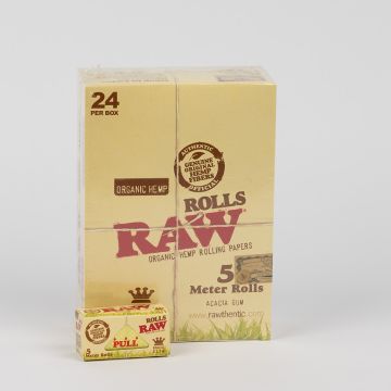 RAW Organic Hemp Rolls 5 meter | King-Size Slim