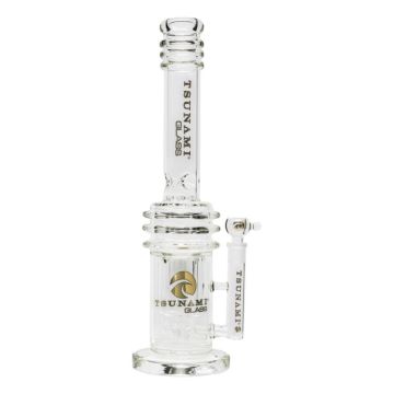Percolator Bong | Button Double Honeycomb 16 (Tsunami Glass)