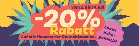 Kaufen Sie jetzt Cannabis-Samen mit 20 % Rabatt!
